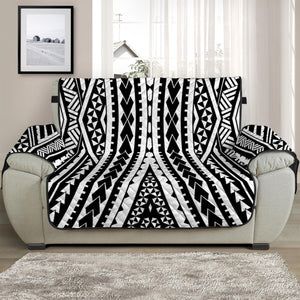 Black And White Maori Tattoo Print Half Sofa Protector