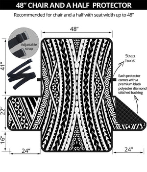 Black And White Maori Tattoo Print Half Sofa Protector