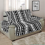 Black And White Maori Tattoo Print Half Sofa Protector