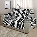 Black And White Maori Tattoo Print Half Sofa Protector