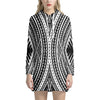 Black And White Maori Tattoo Print Hoodie Dress