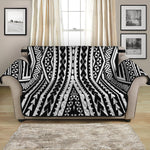 Black And White Maori Tattoo Print Loveseat Protector