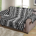 Black And White Maori Tattoo Print Loveseat Protector