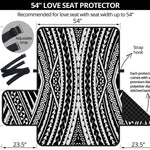 Black And White Maori Tattoo Print Loveseat Protector