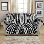 Black And White Maori Tattoo Print Loveseat Protector