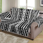 Black And White Maori Tattoo Print Loveseat Protector