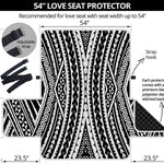 Black And White Maori Tattoo Print Loveseat Protector