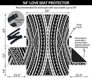 Black And White Maori Tattoo Print Loveseat Protector