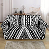 Black And White Maori Tattoo Print Loveseat Slipcover