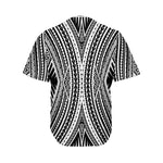 Black And White Maori Tattoo Print Men's Baseball Jersey