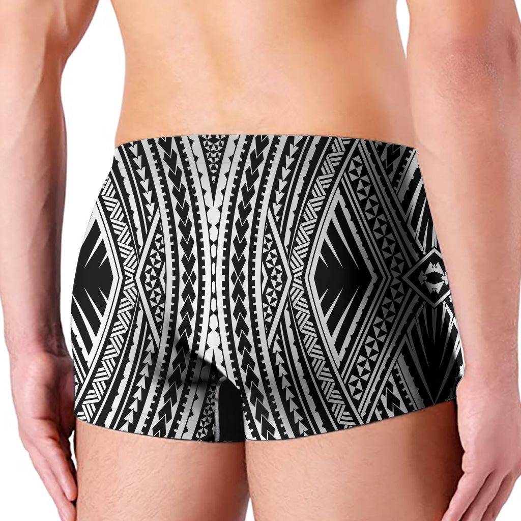 Black And White Maori Tattoo Print Men's Boxer Briefs