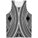 Black And White Maori Tattoo Print Men's Tank Top