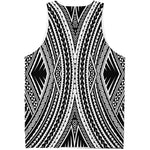 Black And White Maori Tattoo Print Men's Tank Top