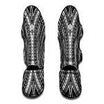 Black And White Maori Tattoo Print Muay Thai Shin Guard