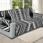 Black And White Maori Tattoo Print Oversized Sofa Protector