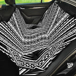 Black And White Maori Tattoo Print Pet Car Back Seat Cover