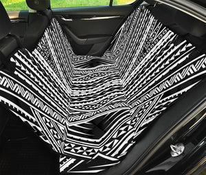 Black And White Maori Tattoo Print Pet Car Back Seat Cover