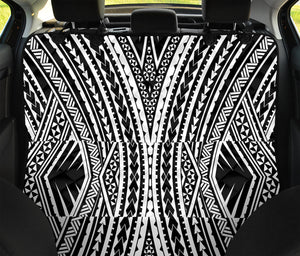 Black And White Maori Tattoo Print Pet Car Back Seat Cover