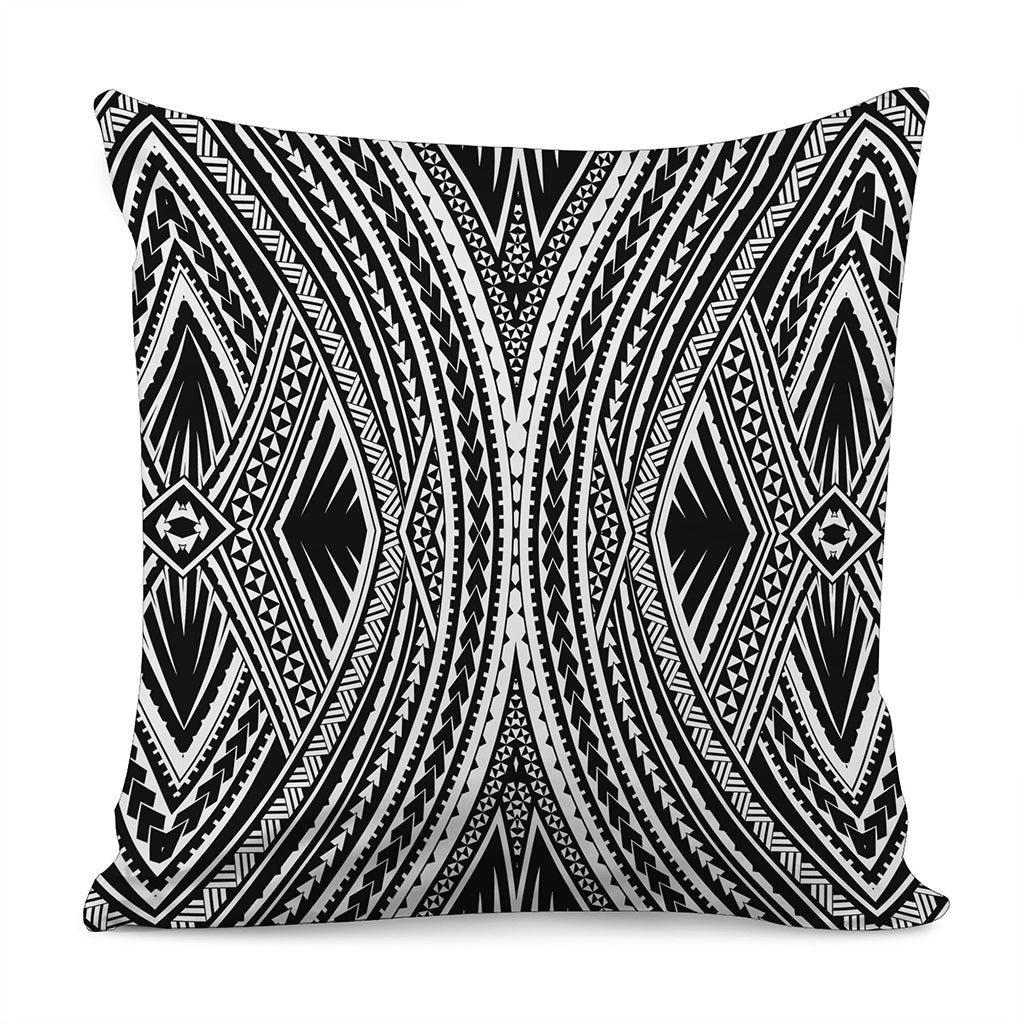 Black And White Maori Tattoo Print Pillow Cover