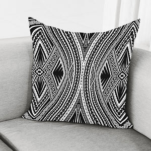 Black And White Maori Tattoo Print Pillow Cover