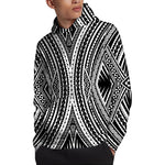 Black And White Maori Tattoo Print Pullover Hoodie