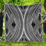 Black And White Maori Tattoo Print Quilt