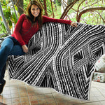 Black And White Maori Tattoo Print Quilt