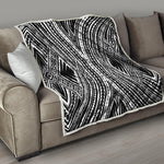 Black And White Maori Tattoo Print Quilt