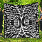 Black And White Maori Tattoo Print Quilt