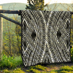 Black And White Maori Tattoo Print Quilt