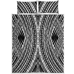 Black And White Maori Tattoo Print Quilt Bed Set