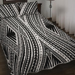 Black And White Maori Tattoo Print Quilt Bed Set