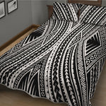 Black And White Maori Tattoo Print Quilt Bed Set