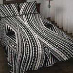 Black And White Maori Tattoo Print Quilt Bed Set