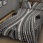 Black And White Maori Tattoo Print Quilt Bed Set