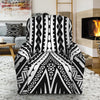 Black And White Maori Tattoo Print Recliner Slipcover