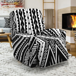 Black And White Maori Tattoo Print Recliner Slipcover