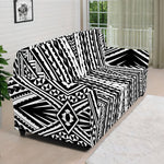 Black And White Maori Tattoo Print Sofa Cover