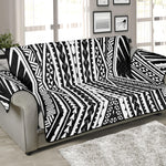 Black And White Maori Tattoo Print Sofa Protector