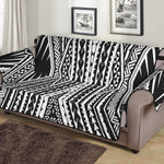 Black And White Maori Tattoo Print Sofa Protector