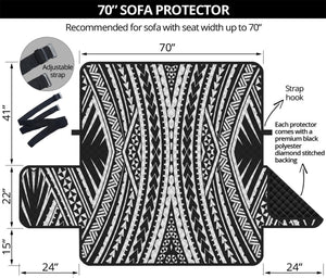 Black And White Maori Tattoo Print Sofa Protector