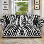 Black And White Maori Tattoo Print Sofa Protector