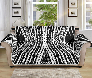 Black And White Maori Tattoo Print Sofa Protector