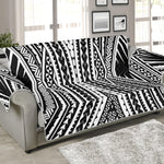 Black And White Maori Tattoo Print Sofa Protector