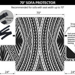 Black And White Maori Tattoo Print Sofa Protector