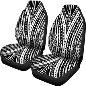 Black And White Maori Tattoo Print Universal Fit Car Seat Covers