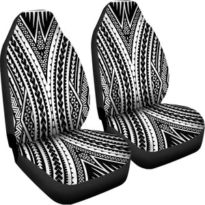 Black And White Maori Tattoo Print Universal Fit Car Seat Covers