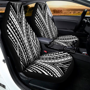 Black And White Maori Tattoo Print Universal Fit Car Seat Covers