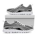 Black And White Maori Tattoo Print White Running Shoes