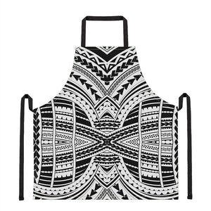 Black And White Maori Tribal Print Apron